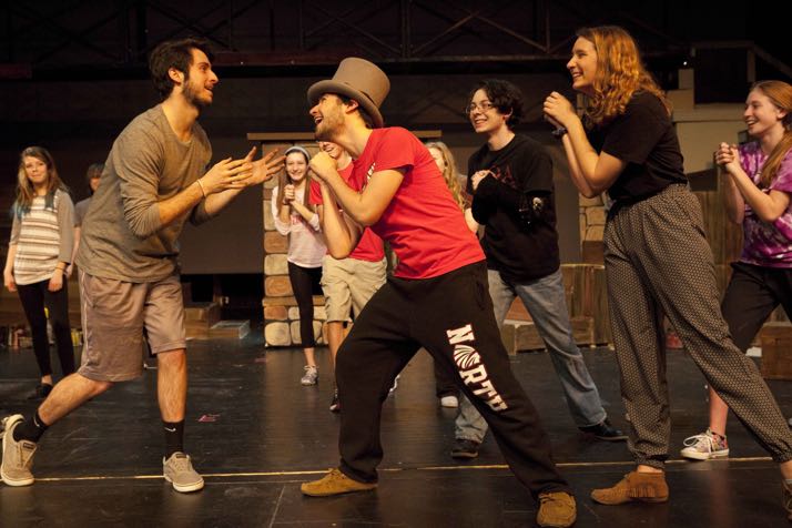 SM North students rehearse for the musical Oliver! which opens Thursday.