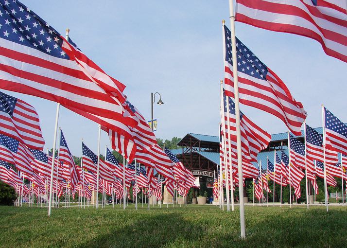 Merriam's Flags 4 Freedom is back for its 10th year. More than 1,300 flags will be placed in the downtown area starting Saturday morning.