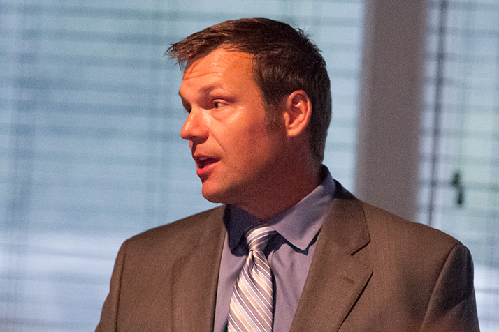 Kansas Sec. of State Kris Kobach, who is running for governor.