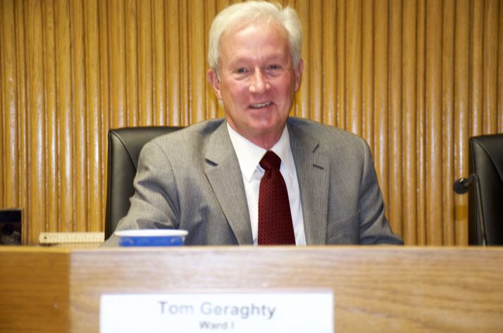 Tom Geraghty took his seat as a member of the Mission City Council Wednesday.