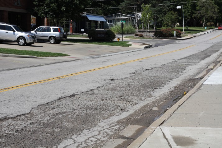 Drivers on Mission Road in Fairway have had to navigate rough patches over earlier waterline construction.