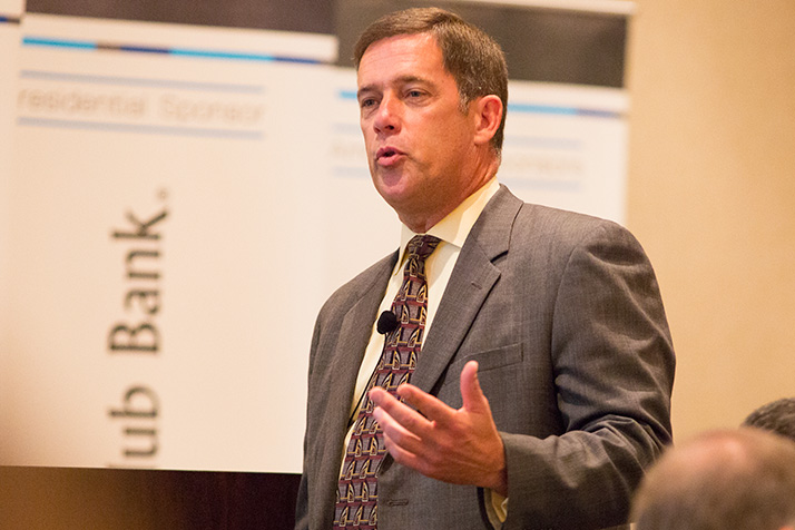 Superintendent Jim Hinson discussed the recent initiative to revamp the state's school funding system during a luncheon hosted by the Leawood Chamber of Commerce Thursday.