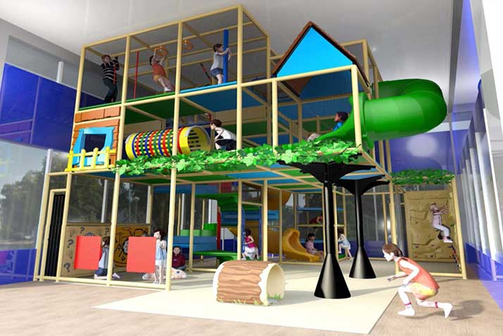 A rendering of the new indoor play structure planned for the Matt Ross Community Center in downtown Overland Park.