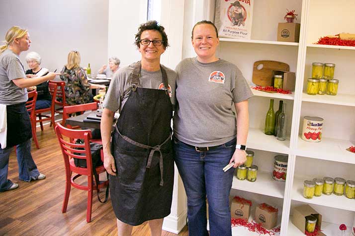Ann Scida and Brandi Everitt inside their new restaurant.