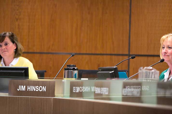 Superintendent Jim Hinson was absent from Monday's board of education meeting, where the group formally voted to accept his resignation. No public explanation for Hinson's absence was given to attendees.