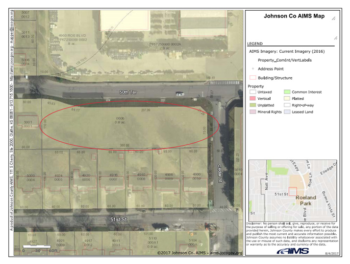 A map showing the area proposed for a new housing development.