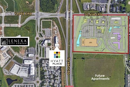 A marketing document from Colliers International shows the site of the Sonoma Plaza project.
