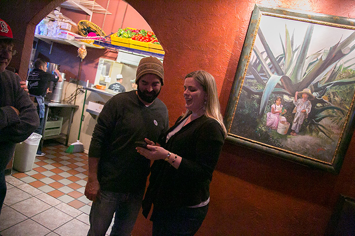 Heather and Jarrod Ousley checked out election results after the final tallies were posted Tuesday.