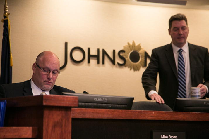 Commissioners Mike Brown (left) and Jason Osterhaus.
