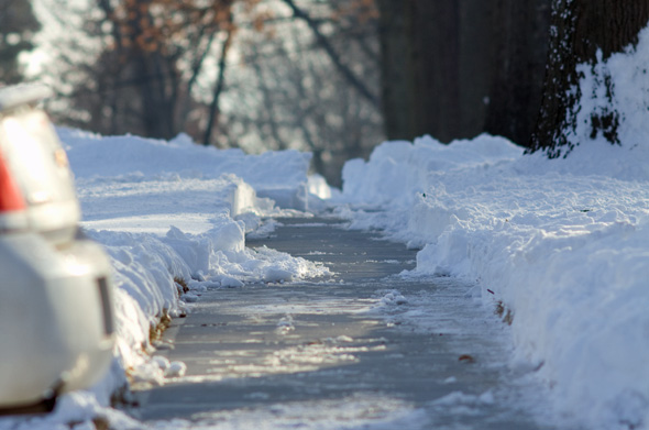 Johnson County sidewalk snow