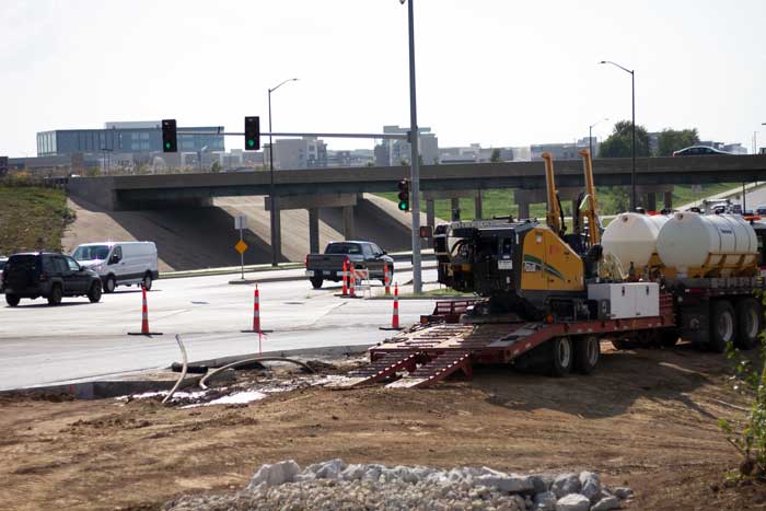 Construction moves ahead at 87th Street Parkway near the I-435 interchange.