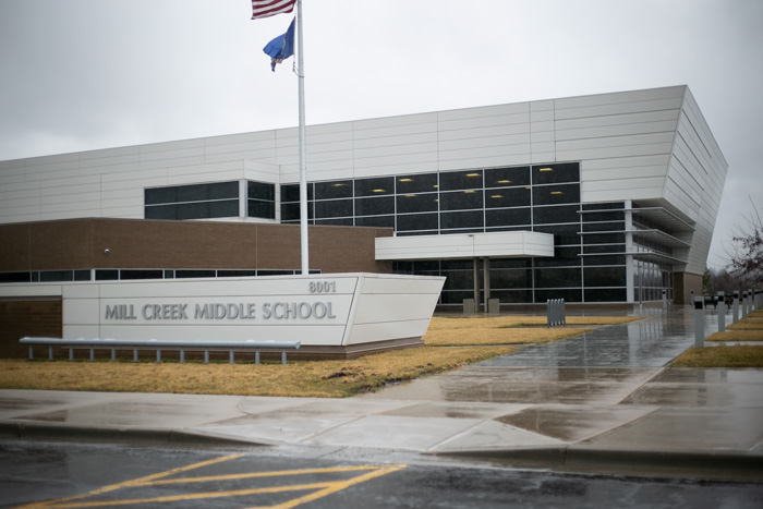 Mill Creek Middle School in Lenexa is one of the USD 232 schools that, without some intervention, will exceed its enrollment capacity by 2027, according to a school planning firm's analysis.