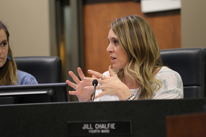 Councilmember Jill Chalfie, who is also not seeking reelection in the fall, expressed disbelief at the city council's decision to take away the mayor's power to appoint with a few months left in her term. 