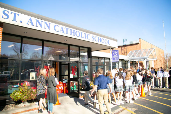 St. Ann eighth grade students