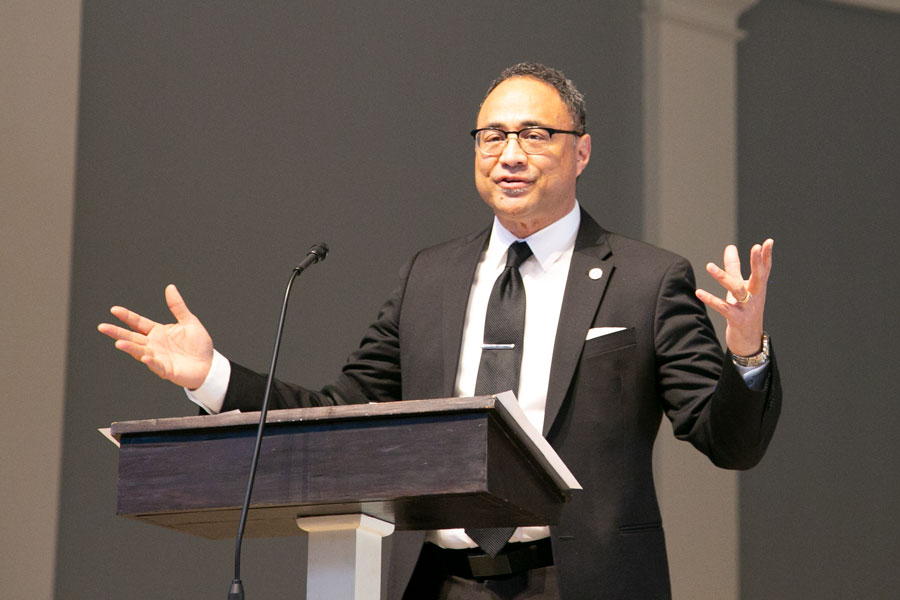 George Williams recites poem