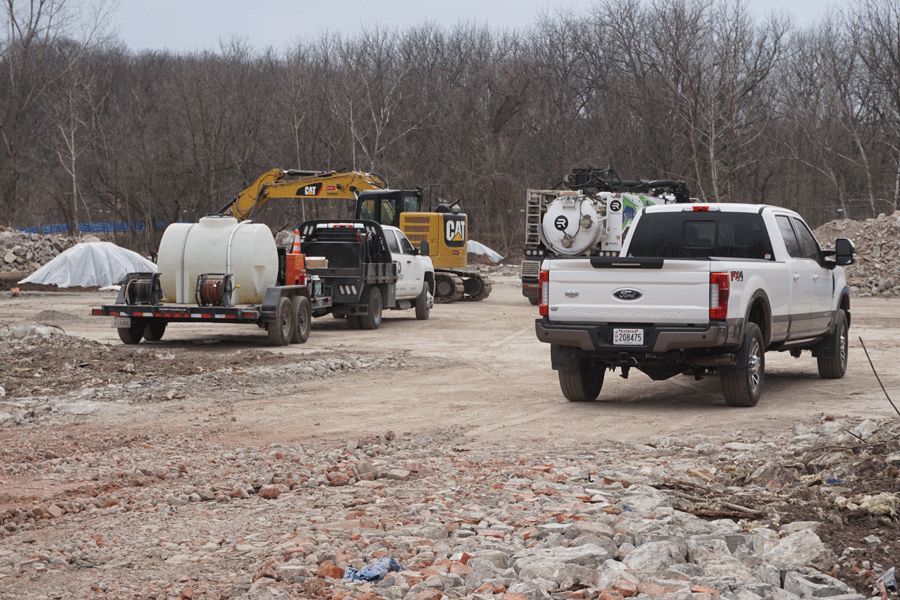 After months of demolition, only piles of rubble and the base concrete floor of an abandoned industrial factory near Blue Valley Middle in southern Overland Park remains.