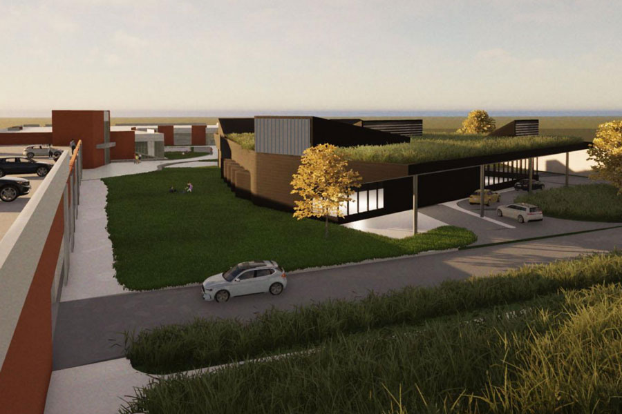 Antioch Library green roof and drive-thru