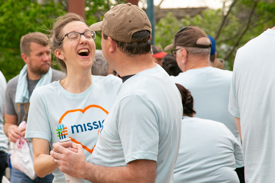 A dancing couple at Mission's spring clean up event