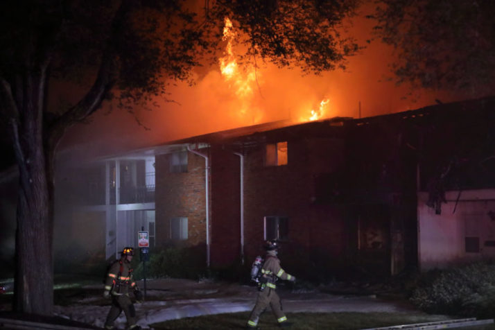 Fire destroys Overland Park apartment building, displaces 15 residents