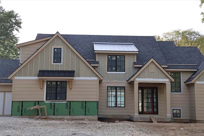 A new home being built in Leawood in Johnson County.