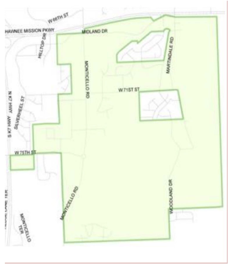 The proposed Hickok-Zarah TIF district boundaries.