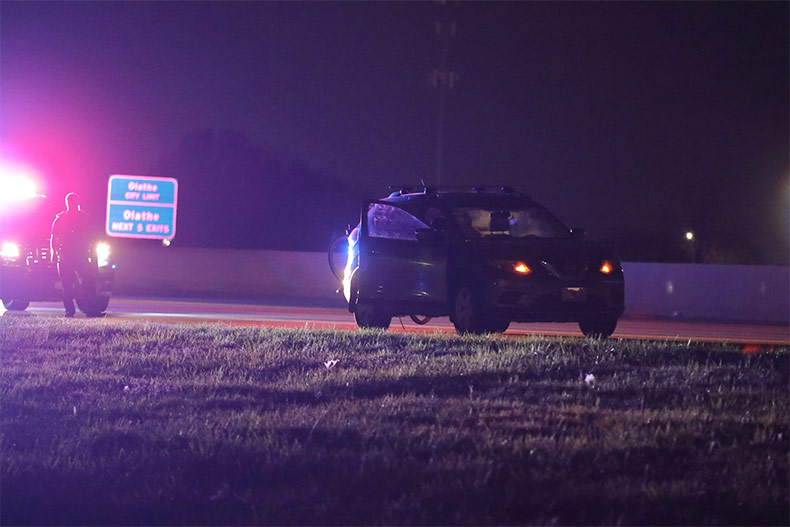 A motorcycle struck a SUV on I-35.