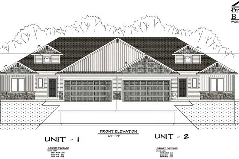 Luxe Villas duplex rendering.