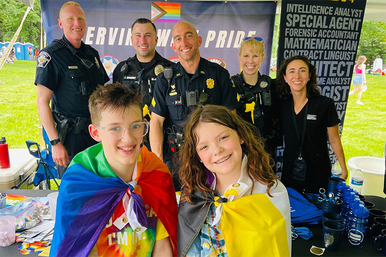 Shawnee police officers at KC PrideFest this past summer.
