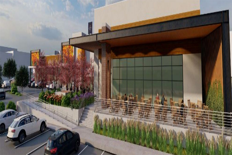 A conceputal rendering of a restaurant in downtown Shawnee.