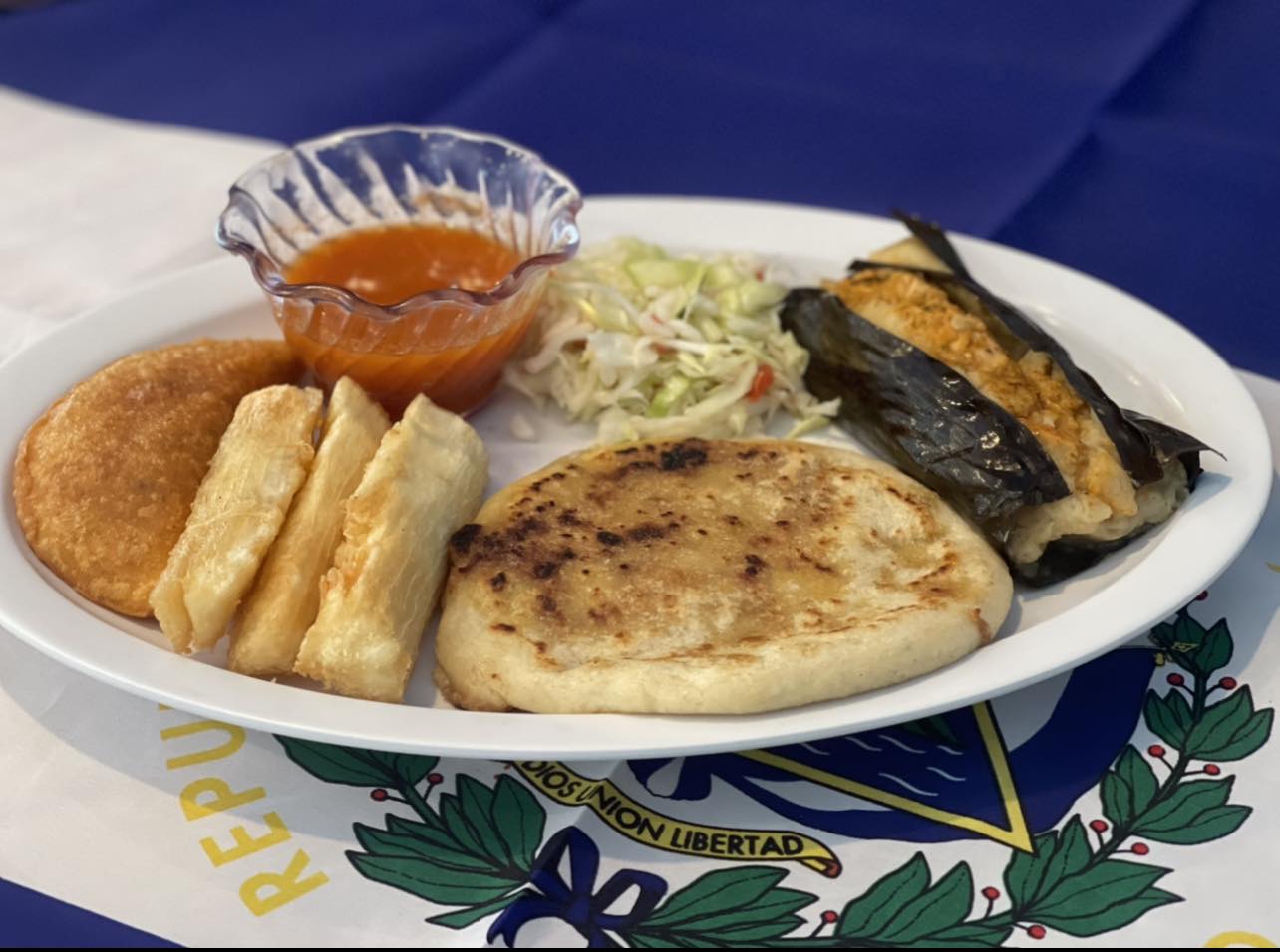 Pupusas, a classic Central American food, can be found in Johnson County.