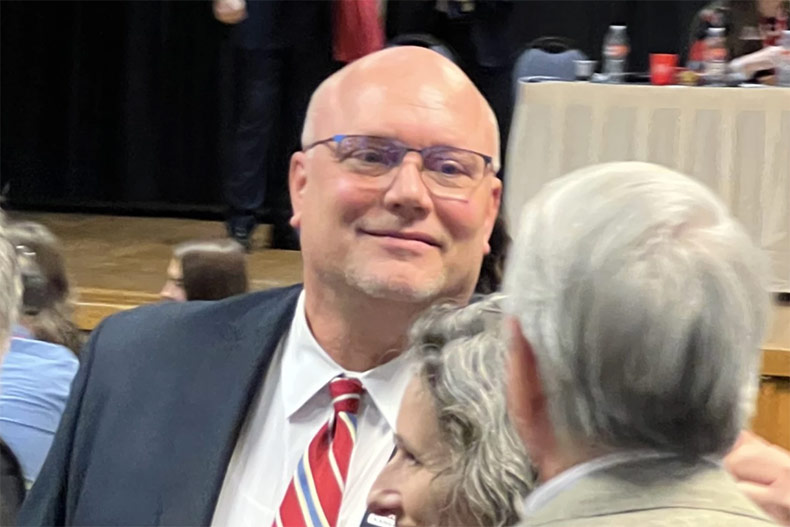 Former JoCo commissioner Mike Brown after being elected Kansas GOP chair.