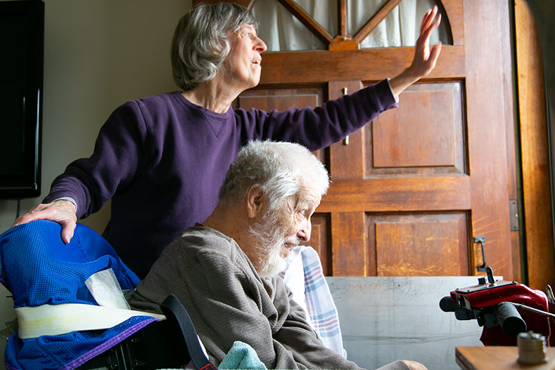 David Perryman and his wife Pam wave to the Perryman Parade