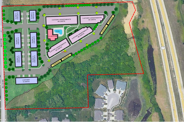 Developers want to build 11 multifamily housing buildings near Old Highway K-7 in west Shawnee. It would bring 156 apartment units and 28 townhome units. On Monday, the planning commission did not cast a vote because of a notification error to neighbors. 