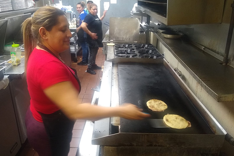 In the kitchen at El Rinconcito in Lenexa.