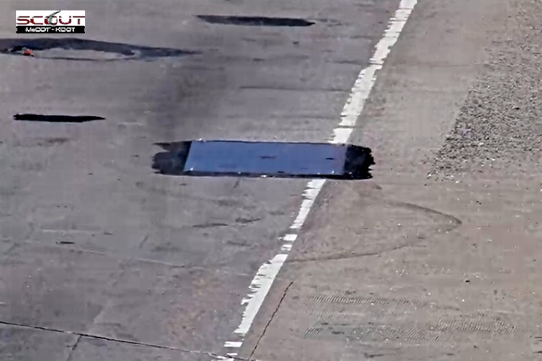 Interstate 35 bridge hole Pflumm Road