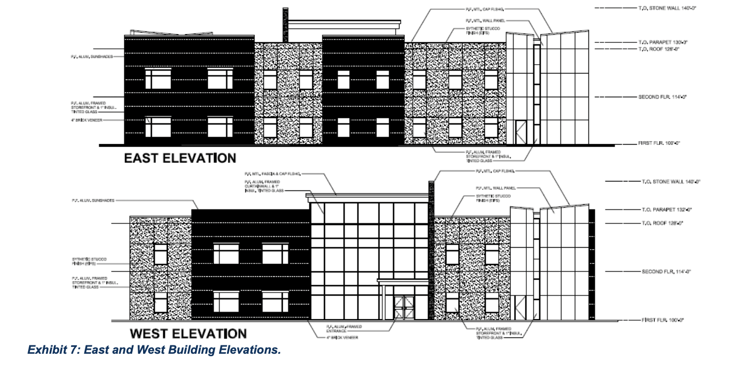 Early designs for the Westside Family Church Care Center in west Lenexa show a two-story, 20,000 square-foot facility that could be used for counseling and other services.