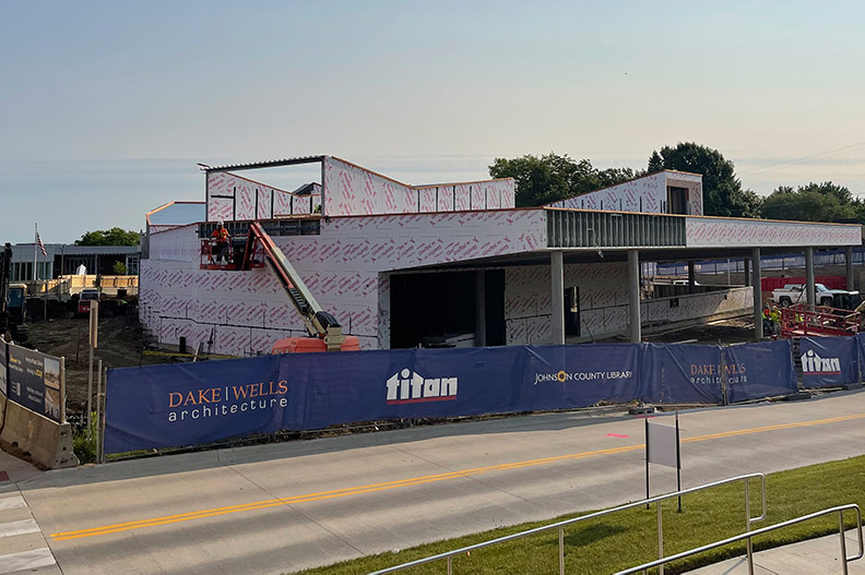 Merriam Plaza Library is making headway next door to the Merriam Community Center