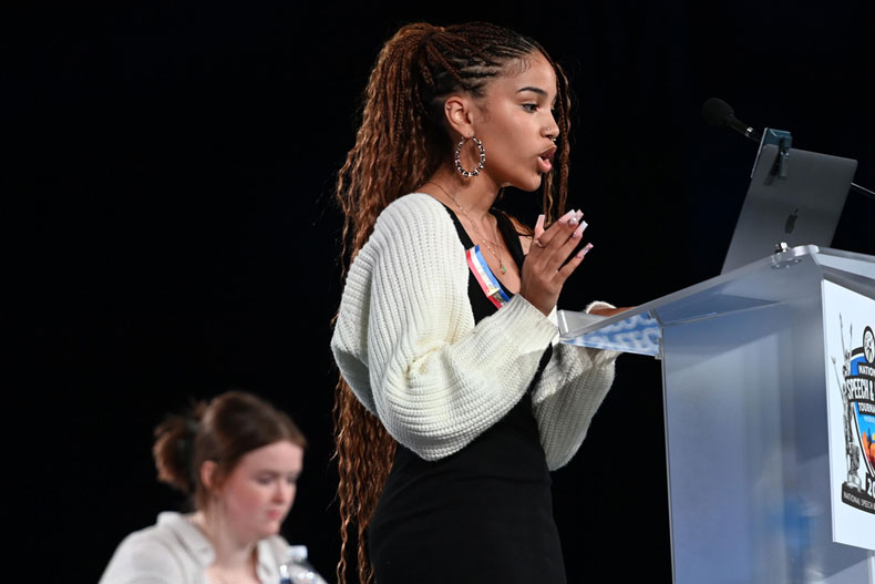 SM South wins nationals, again, thanks to a pair of debaters including Brooklynn Hato, pictured. 