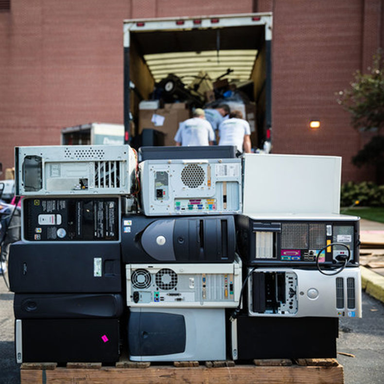 An electronics recycling event hosted by MRC Recycling. 