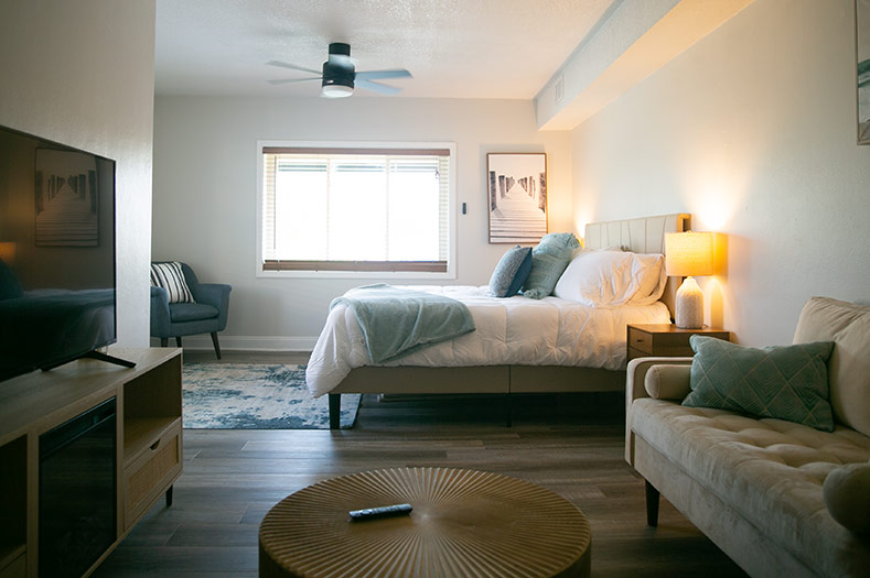 Overland Park and other Johnson County cities have taken steps to crack down on short-term rentals, like AirBnbs and VRBOs. Above, a bedroom in an AirBnB in downtown Mission.