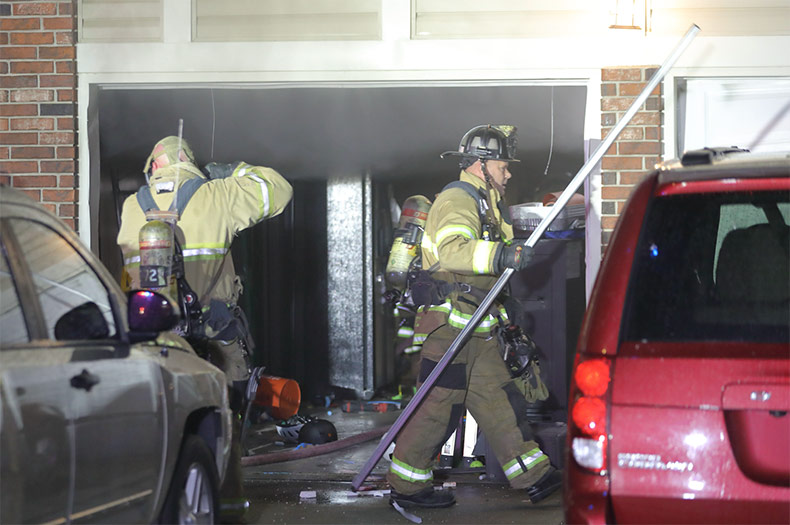Shawnee firefighters on the scene of Matthew Richards' home.