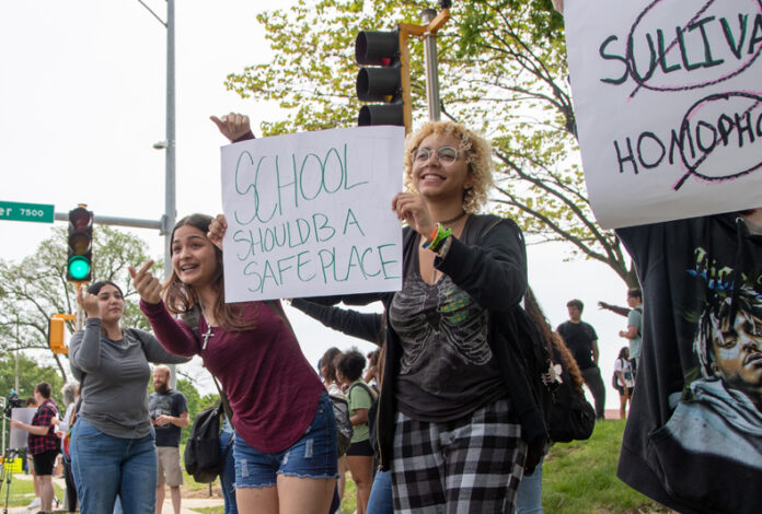 Shawnee Mission North students walked out in May 2023 after a teacher wrote an op-ed online accusing the district of spreading 