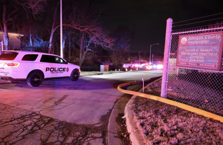 The main entrance to the Nelson Wastewater Treatment Facility on Nall Avenue in Mission.