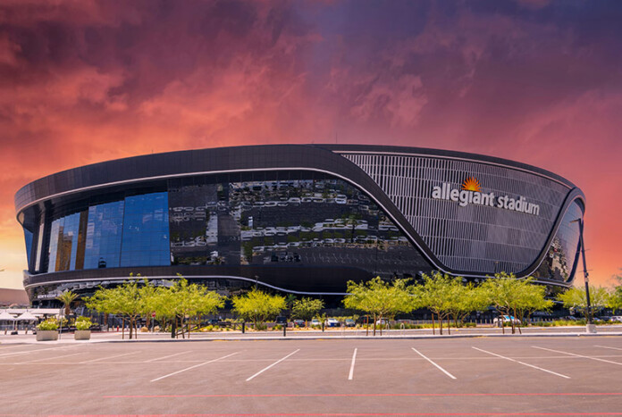 Allegiant Stadium in Las Vegas, where Super Bowl LVIII will be played on Feb. 11. Photo credit Shutterstock.