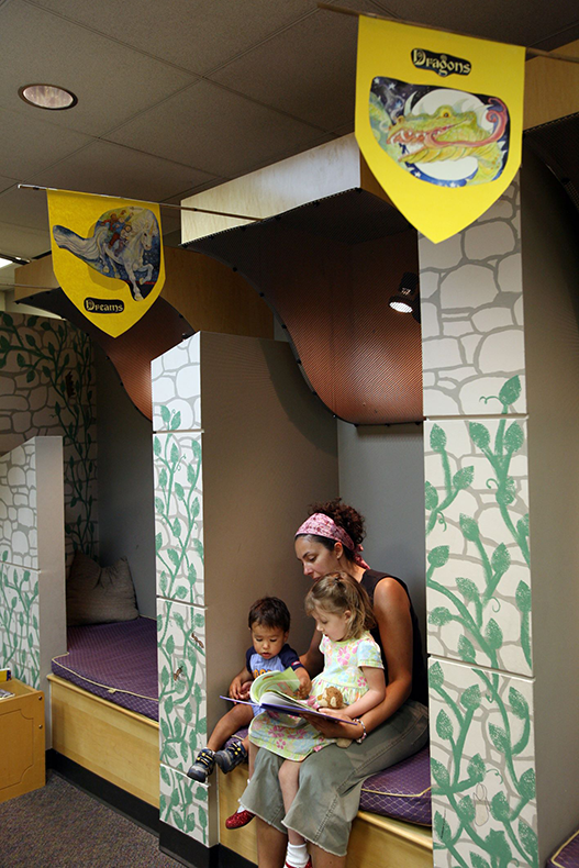 The beloved reading nooks in the kids area at Antioch Library during summer of 2005, when the reading program theme was “Dragons, Dreams and Daring Deeds.” Photo courtesy Johnson County Library. 