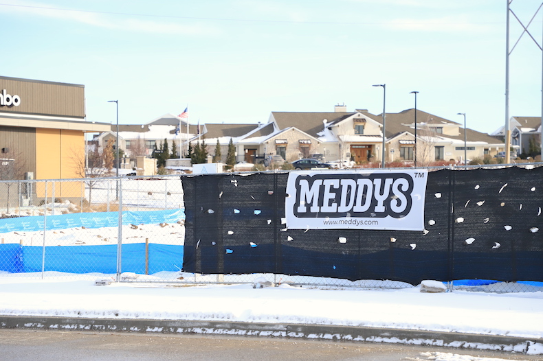 Construction has begun on the Meddy's restaurant in Lenexa's Sonoma Plaza. Photo credit Kaylie McLaughlin.