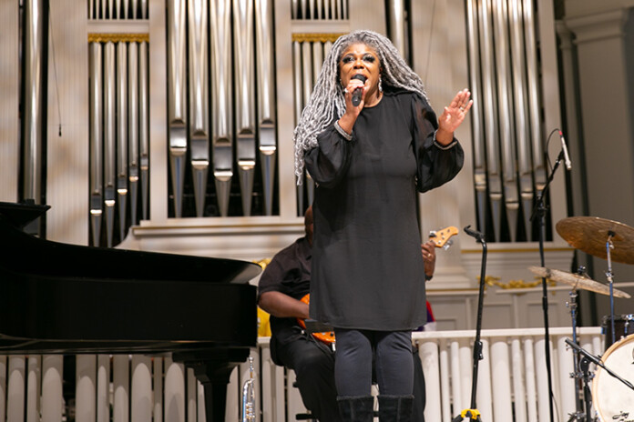 Bukeka Blakemore performs at the 2024 Prairie Village MLK celebration.
