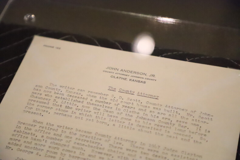 Dozens of letters from local elected officials and Johnson County cities were included in the time capsule.