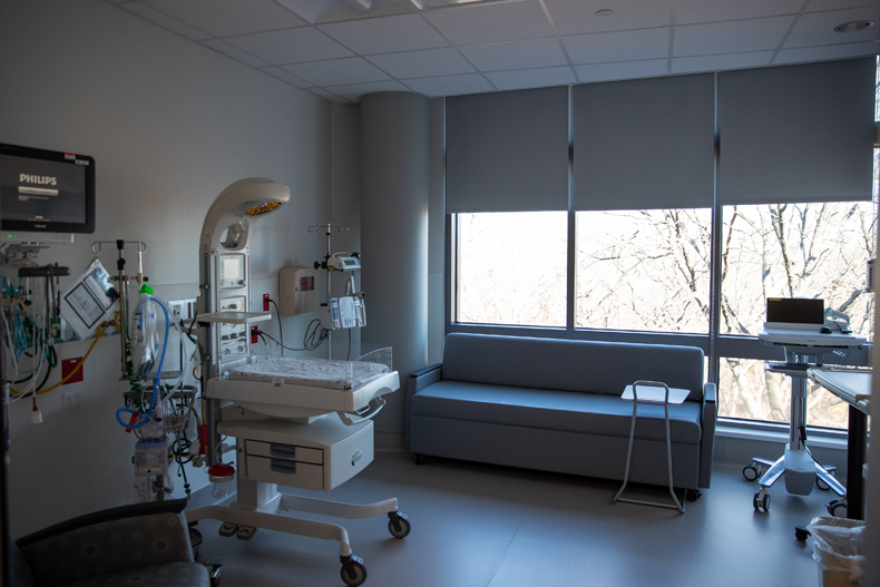     The old waiting room has been turned into seven private neonatal intensive care unit (NICU) rooms. Parents are allowed to stay with their babies for the entirety of their stay.