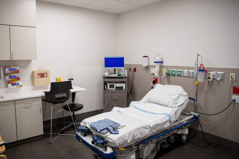 Three triage beds were included in the renovation for incoming patients to be evaluated by a nurse or physician.
